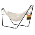 Lazy Daze Hammocks Handwoven Mayan Hammock with Heavy Duty Steel Stand, 10.5 FT Soft Rope Double Hammock for Patio Outside, 550 lbs Weight Capacity, Natural - color: Natural