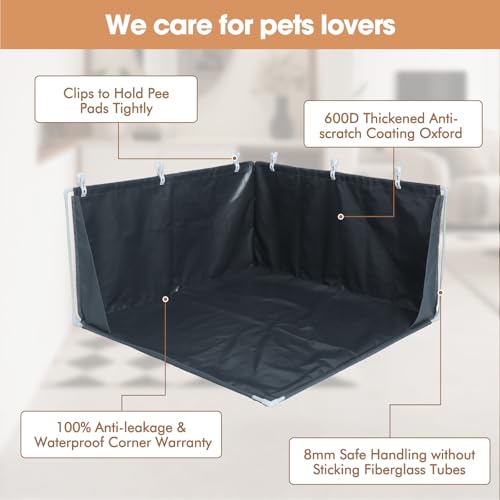 Dog Pee Pad Holder with High Walls, Portable Dog Litter Box for Inside Potty, Splash-Proof No Spill Pee Shield Pad Holder Tray for Puppies Small and Medium Dogs (Grey, Only Pee Pad Holder) - color: Litterbox Only