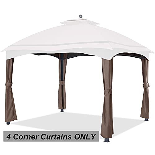 ABCCANOPY Gazebo Replacement Pole Covering Curtains for #GF-12S004B-1, Brown - color: Brown, size: 4 Pcs Pole Curtains