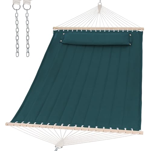 SUNCREAT Hammocks Replacement Hammock for Stand, 475 lbs Capacity, Two Person Patio Hammock for Outside, Dark Green - color: Dark Green
