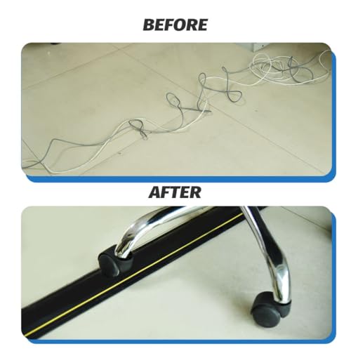 10FT Floor Cord Cover, Heavy Duty PVC Floor Cable Cover,Wire Cover to Protect Wire Prevent Cable Trips for Home Office,Cavity Size 0.94" by0.4 - size: 3 channel 10FT