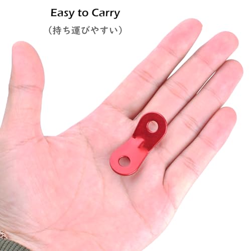 TRIWONDER Guyline Cord Adjuster Rope Tensioner Tent Guy Line Paracord Tightener Loop Alien Aluminum Alloy for Camping Hiking (Red (2 Holes) - 12 Pack) - color: Two Holes - Red (12 Pack)