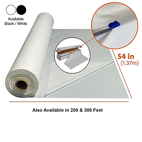 Neatiffy Disposable Plastic Table Cloth Roll | 54 in x 108 Ft Waterproof Tablecloth | Table Cover for Rectangle, Square, Round Oval Tables | Picnic, Party, Banquet, Birthdays, Weddings - White - color: White