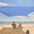 WEKAPO Beach Tent Sun Shelter - Easy Setup Beach Canopy with 4 Sturdy Poles, Large Sandbags and Shovel, 6'7'' Tall, Windproof Sun Shade for Backyard and Camping, UPF 50+ Protection - color: Periwinkle Blue, size: 8x8 FT 4 Pole