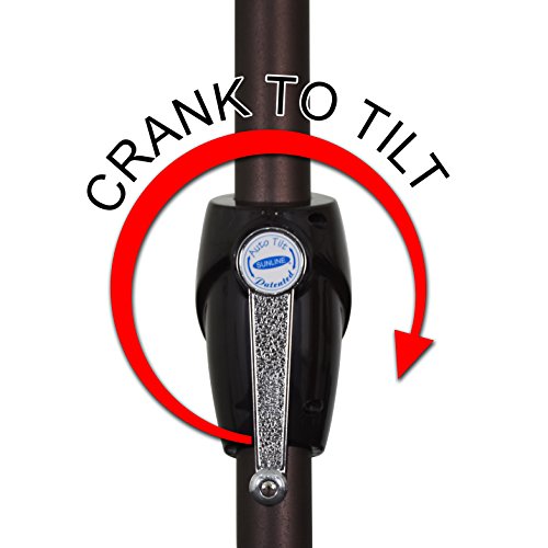 California Umbrella 9' Rd Sunbrella Aluminum Patio Umbrella, Crank Lift, Auto Tilt, Bronze Pole, Iris Fabric - color: Iris
