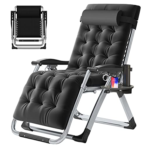 Slsy Zero Gravity Chair, Reclining Lounge Chair with Removable Cushion & Tray for Indoor and Outdoor, Patio Recliner Folding Reclining Chair - color: Truffle, style: Zero Gravity Chair