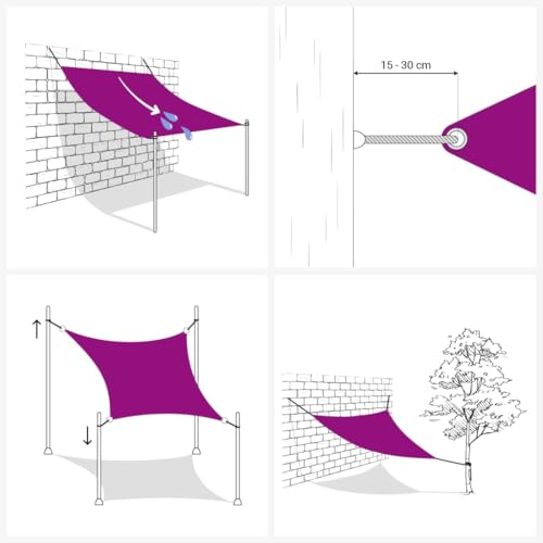 Sun Shade Sail 10' x 16' Yellow Beige Rectangle Canopy Sail Shade Cover 95% UV Block Permeable Sunshade Outdoor for Patio Yard - color: Yellow Beige, size: 10' X 16'
