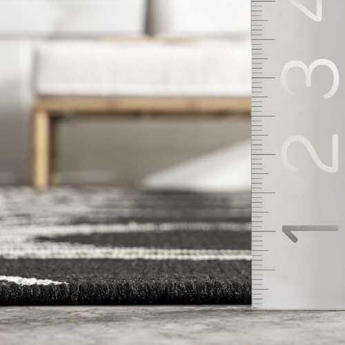 Nuloom Ranya Black/Ivory, 4' x 6', Tribal Geometric, Soft and Cozy, High Traffic, Stain Resistant, Easy Clean, Durable Area Rug for Indoor/Outdoor Patio, Deck, Porch, Garden, Courtyard - color: Black, size: 4' x 6' (Rectangular)
