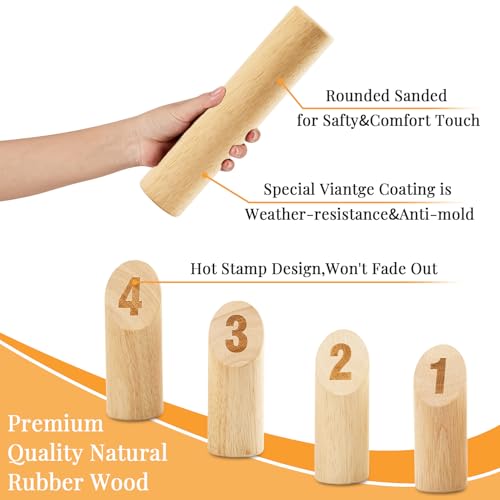 Aivalas Wooden Tossing Game Set, 12PCS Numbered Block Toss Games with Scoreboard & Carrying Case, Outdoor Lawn Backyard Beach Game, Gift for Toss Party Group
