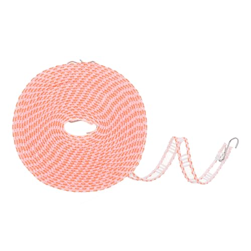 uxcell Windproof Clothesline, 8M 26ft Plastic Non-Slip Clothes Drying Rope Portable Travel Clothesline for Courtyard Outdoor Laundry Camping, Orange - color: Orange, size: 26.2ft