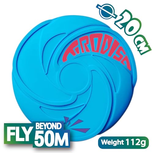 AMAZING TOYZ Tirodisc Foldable Frisbee for Kids & Adults, 20cm Soft Silicone Flying Disc - Portable Pocket-Sized Outdoor Waterproof Toy for Beach, Park, Pool Games | Easy Clean & Safe Catch - color: Blue