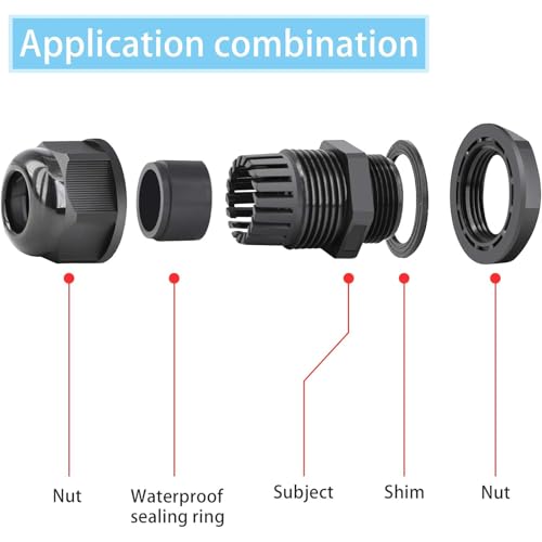 Weatherproof Junction Box,Nineleaf IP66 Waterproof Electrical Project Boxes PVC/ABS Plastic Enclosure Box CCTV Watertight 4.9 x 3.3 x 2.3 inch,Black,with 4PK 20mm Cable Gland - color: Black, size: Medium+4*M20