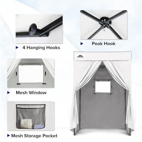 EAGLE PEAK Flex Compact 5x5 Pop-up Canopy Changing Room, Portable Privacy Dressing Room for Indoor Fashion Photoshoots, Camping, or Pool, White - color: White, size: 5x5 ft