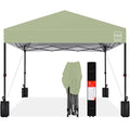 Best Choice Products 10x10ft Pop Up Canopy Tent, Outdoor Shade, 1 Person 1 Minute Set Up, Carry Case, 4 Weight Bags - Sage Green - color: Sage Green, size: 10x10ft