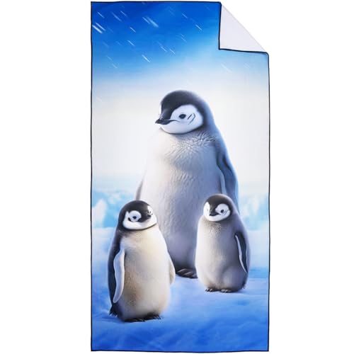 Penguin Family Beach Towel Oversized 36" x 72", Thin Lightweight Sand Free Quick Dry Microfiber Towel for Swimming Pool Cruise Camping Travel - color: Color_7