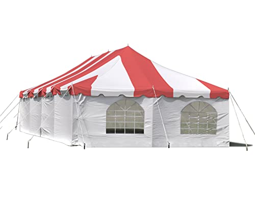 Party Tents Direct 20'x 40' Weekender Canopy Pole Tent with Sidewalls - Easy Up Canopy Tent with 160 Person Capacity - Outdoor Canopies for Parties, Weddings, and Events (Red/White) - color: Red, size: 20' x 40'