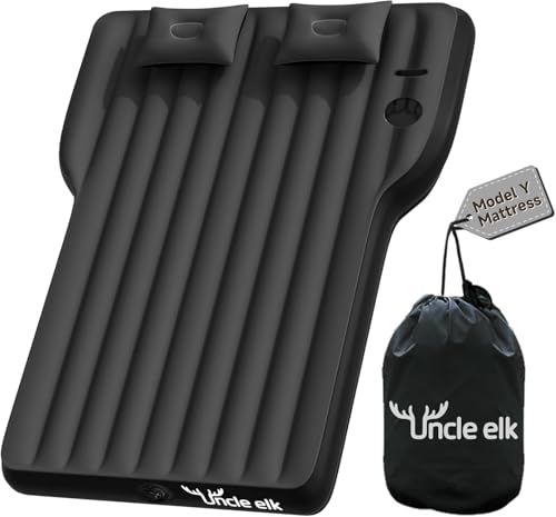 Tesla Model Y Mattress, Inflatable SUV Mattress for Portable Camping Mattress, Foldable Air Mattress with Air Pump and Storage Bag for Tesla Model Y and SUV Travel, Black - color: Black, size: Model Y Mattress