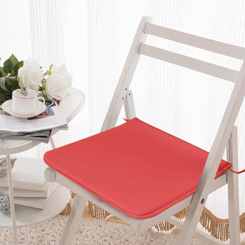 2-Pack Square Seat Cushions (15x15) - Soft Chair Pads with Ties for Indoor/Outdoor Use, Solid Color Comfort for Stools & Dining Chairs (Red) - color: Red