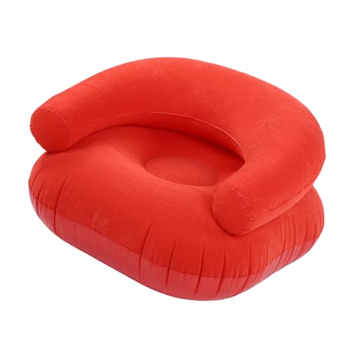 Yoidesu Inflatable Couch with Pump, Easy Setup, Ultralight, Blow up Lounger Chair, Suitable for Hiking, Camping, Beach, Festivals, Lightweight Air Sofa for Relaxing Anywhere (Red) - color: Red