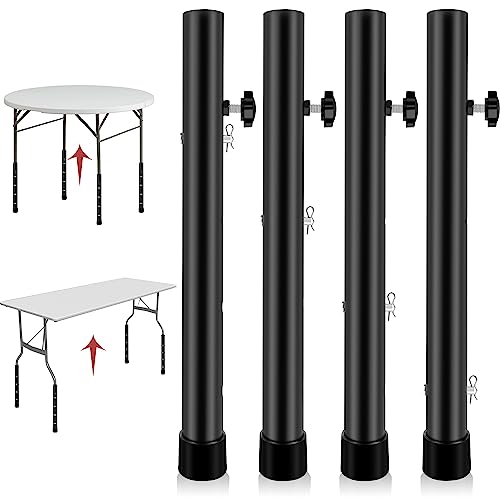Table Leg Extenders for Folding Tables, Folding Table Legs Extensions for Straight and Bent Legs, Heavy Duty Steel 4 Levels Adjustable Folding Table Leg Risers, Raise Table Height - size: 4 LEVELS ADJUSTABLE HEIGHT