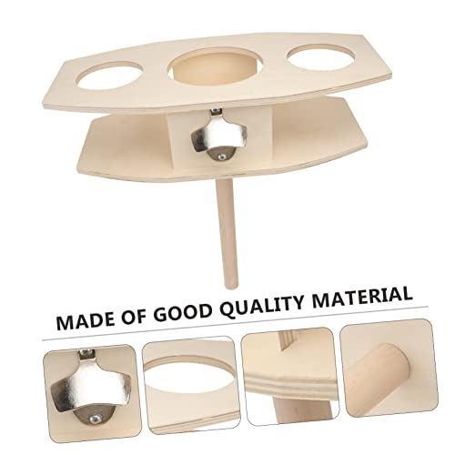 Zerodeko Wooden Beer Rack Insert Ground Wine Rack Outdoor Drink Holder for Beaches Picnics Camping