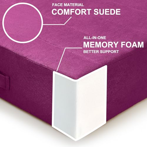 JKMAX 22 inches Floor Pillow for Adults - Large Meditation Cushion with Thick Foam - Premium Outdoor Square Floor Cushion Seat - Yoga Pillow for Sitting On Floor - Purple - color: Purple, size: 1 Count