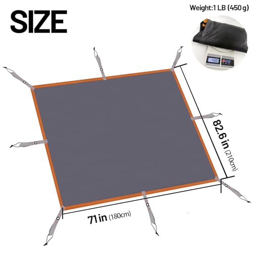Tent Footprint,71" X 82.6" Waterproof Camping Tarp - Foldable Picnic Blanket Sandproof Lightweight Ground Sheet Mat for Outdoor,Camping,Hiking,Beach,Tent,Park,Music Festival