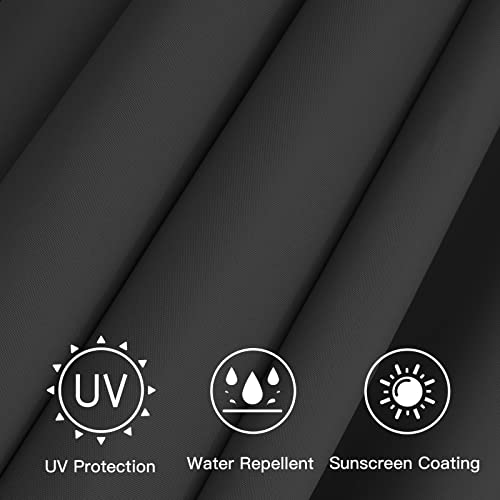 Sunnyglade 7.5ft Patio Umbrella Replacement Canopy Market Umbrella Top Outdoor Umbrella Canopy with 6 Ribs - color: Black