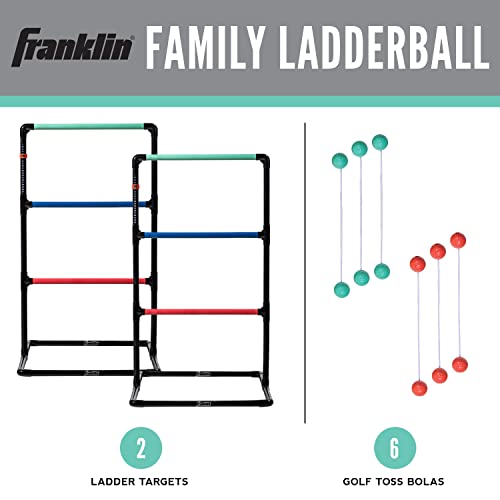 Franklin Sports Ladder Ball Set — Includes 2 Ladder Ball Targets with Weighted Bases and 6 Bolas — Ladder Golf Toss Outdoor Game For Beach or Backyard Fun — Professional, American, and Family Set Options - style: Family