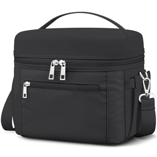 DALINDA Insulated Lunch Bag Lunch Box for Women Men,Leak-Proof Cooler Bag Lunchbox Lightweight for Work Picnic,Study,Beach,Camping,Travel - color: Black, size: 7L Medium · Compact Size