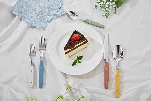ANNOVA Silverware Set, Retro/Rivet Colorful Stainless Steel Tableware Kitchen Flatware Set Utensils, Includes Dinner Knives, Forks, Spoons, Salad Forks & Dessert Spoons (Morandi Mix, 20 Pieces) - color: Morandi Mix, size: 20 Pieces