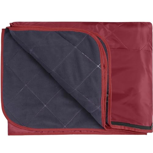 REDCAMP Large Waterproof Stadium Blanket for Outdoor Sports, Soft Warm Fleece Camping Blanket Windproof for Cold Weather, 79"x 59"Red - color: Red/Dark Grey 79"x59"