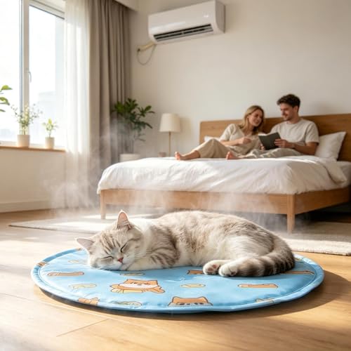 Widely Use Cooling Dog Bed - Soft Gel Non-Slip Pad, Foldable Reusable Mat, Pressure Activated Sheet | for Car Trip Park Beach Picnic Balcony Lawn Travel Summer Heat Relief - color: Blue