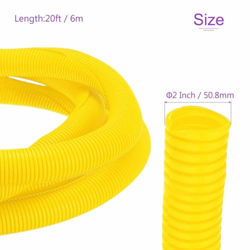 DMiotech 20ft Wire Loom Split Tubing 2 Inch(50.8mm) ID, Cord Protectors from Pet Flexible Conduit Cable Management for Office Home Garden, Yellow - color: Yellow, size: 2"-20ft