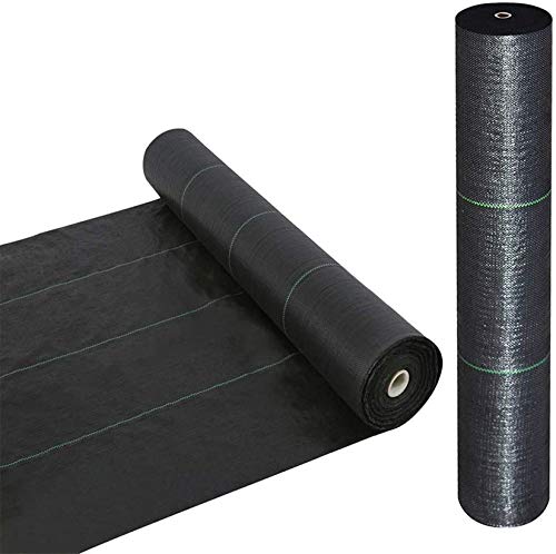 Goasis Lawn Weed Barrier Control Fabric Ground Cover Membrane Garden Landscape Driveway Weed Block Nonwoven Heavy Duty 125gsm, Black (4FT x 100FT) - size: 4FT x 100FT