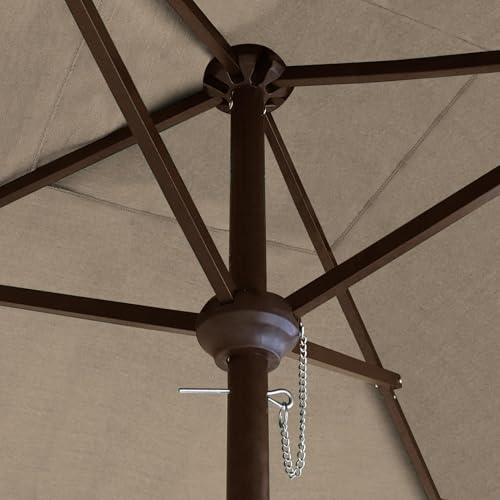 EliteShade USA 10-Year-Non-Fading 6x6Ft Square Market Patio Umbrella, UPF 50+ UV Protection Performance Sun Umbrella, Heavy Duty Commercial Grade Outdoor Table Umbrella with Crank, Windproof Vented Top for Garden, Pool, Deck and Outdoor Playsets, Heather