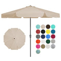 JEAREY 9 FT Patio Umbrella Outdoor, Table Umbrellas Market Umbrella w/Push Button Tilt/Crank, 8 Sturdy Ribs(Beige) - color: Beige