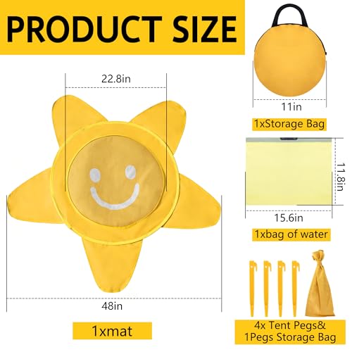 RunNico Pop Up Beach Pool, Portable Toddler Beach Pit with Water Bag and Storage Bag, Cute Shape Beach Pool Puddle for Outdoor Summer Beach Camping Traveling Vacation (Starfish) - color: Starfish