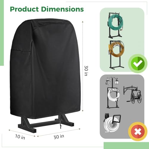 Water Hose Holders for Outside Cover, 600D Oxford Fabric Garden Hose Holder Protector with Adjustable Drawstring, Full Protection Waterproof Sunproof Outdoor Cover for Most Faucet Hangers, 30x10x30 in
