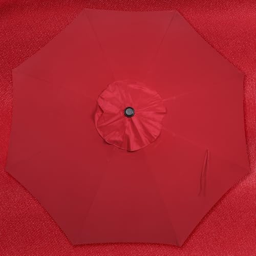 Blissun 9' Outdoor Patio Umbrella, Outdoor Table Umbrella, Yard Umbrella, Market Umbrella with 8 Sturdy Ribs, Push Button Tilt and Crank - color: RED