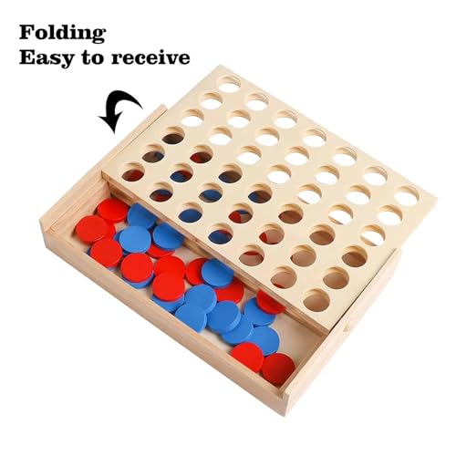 Wooden 4 in a Row Game - Classic Strategy Game for AdultsConnect The 4 Discs of Same Colour in a Row - Travel Games Family Board Games