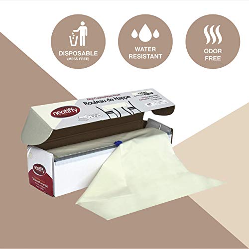 Neatiffy Disposable Plastic Table Cloth Roll | 54 in x 108 Ft Waterproof Tablecloth | Table Cover for Rectangle, Square, Round Oval Tables | Picnic, Party, Banquet, Birthdays, Weddings - Ivory - color: Ivory