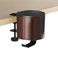 GUNKING Luxury 2-in-1 Anti-Spill Cup Holder with Under Desk Headphone Hanger (Coffee Brown) - color: COFFEE BROWN
