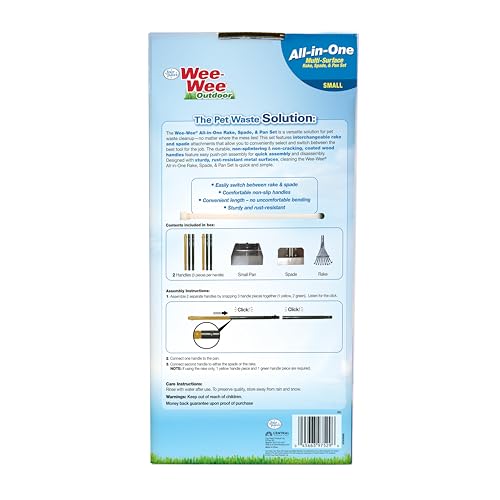 Four Paws Wee-Wee Pooper Scoopers for Dogs l Outdoor Rake l Spade & Pan l Pooper Scooper Set,Black - size: Small, 7" x 7" x 38", style: Rake, Spade & Pan