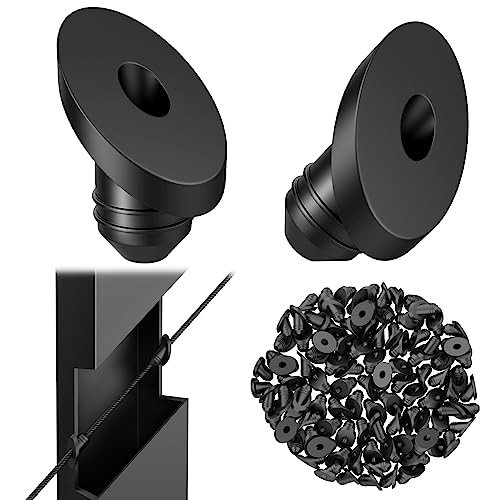 BLIKA 100 Pack 45 Degree Cable Railing Rubber Grommets for 1/8" 5/32" 3/16" Cables for Metal Cable Railing Posts, 30 Degree Angle Beveled Protector Sleeves, 1/8" Cable Railing Grommet - size: 45 Degree