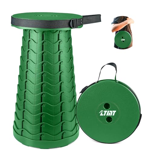 Portable & Lightweight Foldable Camping Chair for Adults, Heavy Duty Folding Stool with Adjustable Shoulder Strap, Perfect for Picnic, Beach, Backyard, and Sporting Events, Max Weight 400lbs - color: Green