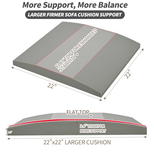 Couch Cushion Support High Density Foam 22X22X2.4 Inches Sofa Couch Supports for Sagging Cushions Light Grey 1Pc with Anti Slip Mesh Fabric - size: Larger| 22x22 1P