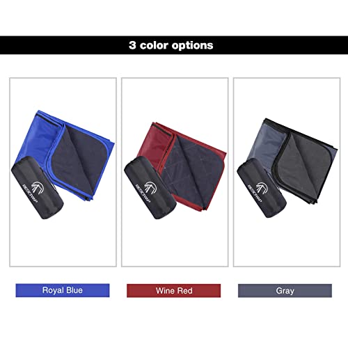 REDCAMP Large Waterproof Stadium Blanket for Outdoor Sports, Soft Warm Fleece Camping Blanket Windproof for Cold Weather, 79"x 59"Red - color: Red/Dark Grey 79"x59"