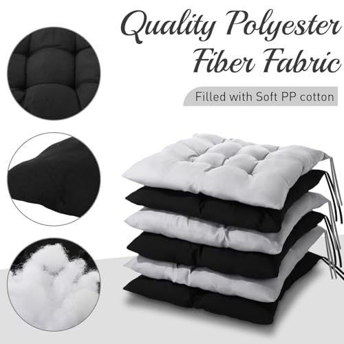 Geetery 12 Pcs Floor Pillows Bulk Seating Cushions for Floor Chair 15.7'' Large Meditation Cushion for Yoga Living Room Tatami Bedroom Balcony Office (Black Grey,Square) - color: Black Grey, size: Square