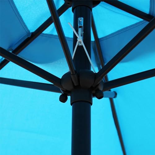 Blissun 7.5 ft Patio Umbrella, Yard Umbrella, Outdoor Market Umbrella with Push Button Tilt Crank (Light Blue) - color: Light Blue